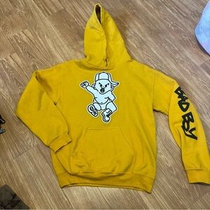 Bad Boy vintage Graphic Yellow Hoodie for Men small